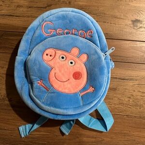 Peppa Pig Plush 9 Inch Backpack George New Without Tags